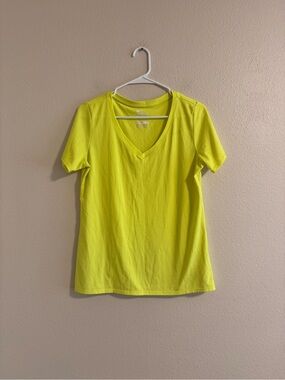 Nike Neon Yellow V-Neck Short Sleeve Tee
